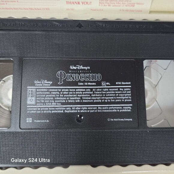 Walt Disney Classics VHS Clamshell Lot Pinocchio Aristocats & Return Of Jafar - Picture 9 of 16